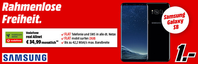 Media Markt Galaxy S8 Mit 3gb Lte Allnet Flat Vertrag Für 1499